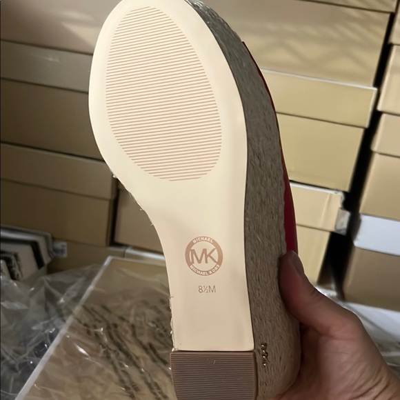 Michael Kors Red Wedge Slides